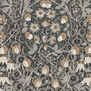 Nextwall Wallpaper Seabrook Designs Tulip Garden Prepasted Wrought Iron Chamois